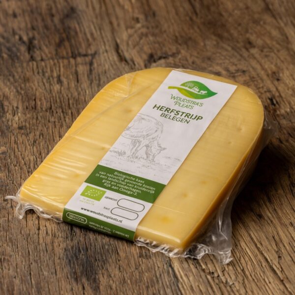 Biologische belegen kaas 500 gram – Herfstrijp Woudstra’s Pleats