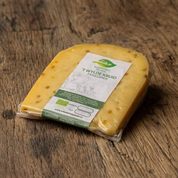 Biologische jonge kaas met fenegriek – ’t Wylde Kruid Woudstra’s Pleats Friesland